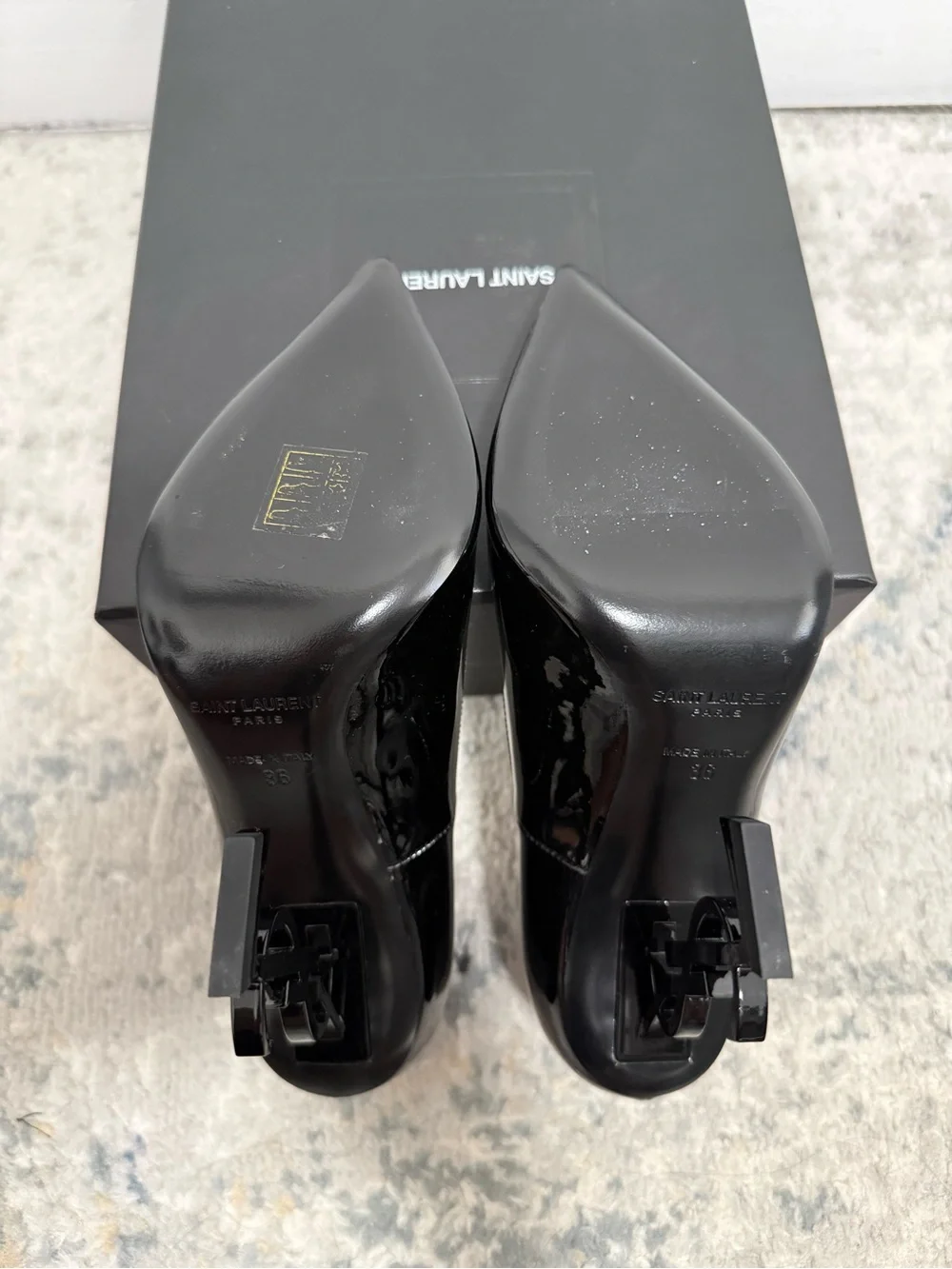 Saint Laurent YSL Opyum 110 Logo Heel Pump Black - Size 36 EU / 6 US - Brand New - Picture 7 of 8